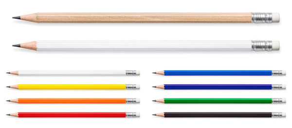 Bleistift hexagonal, mit Radiertip