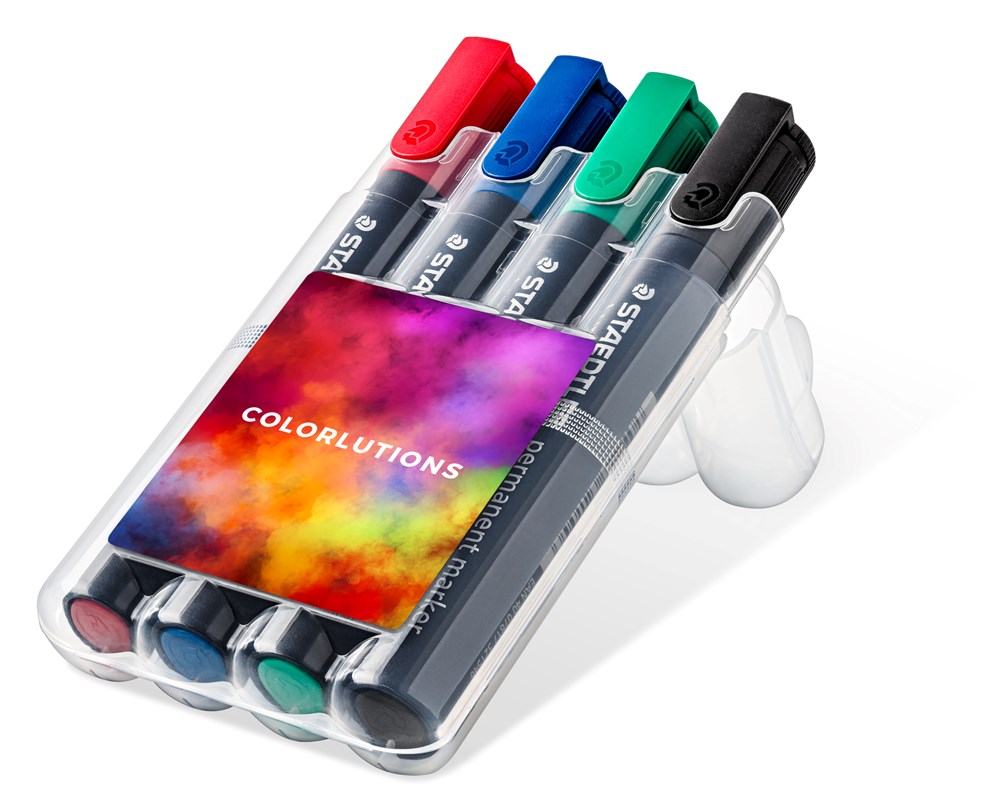 Lumocolor® permanent marker, 4er Box (Rundspitze)